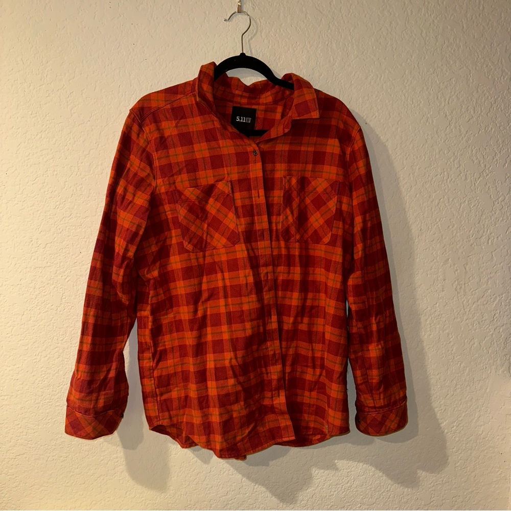 5.11 Tactical Red and Orange Plaid Shirt
